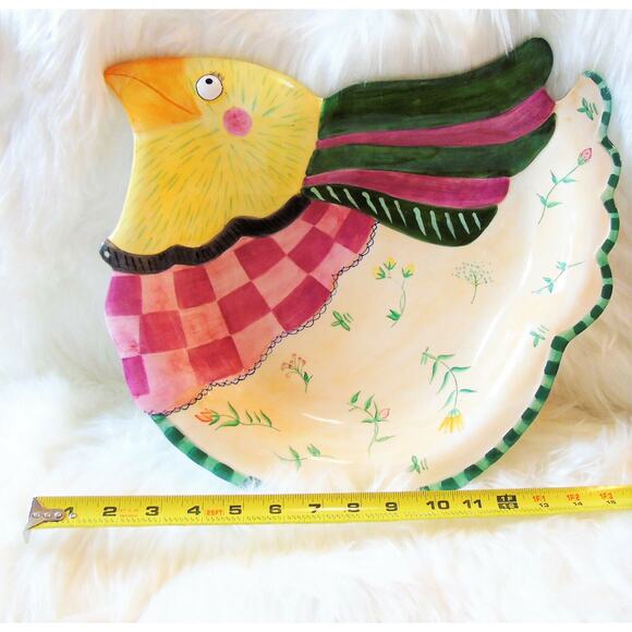 Fitz & Floyd Large SERVING PLATTER Chicken Bird Shaped Canapé Tray Turkey Plate! - Picture 1 of 6